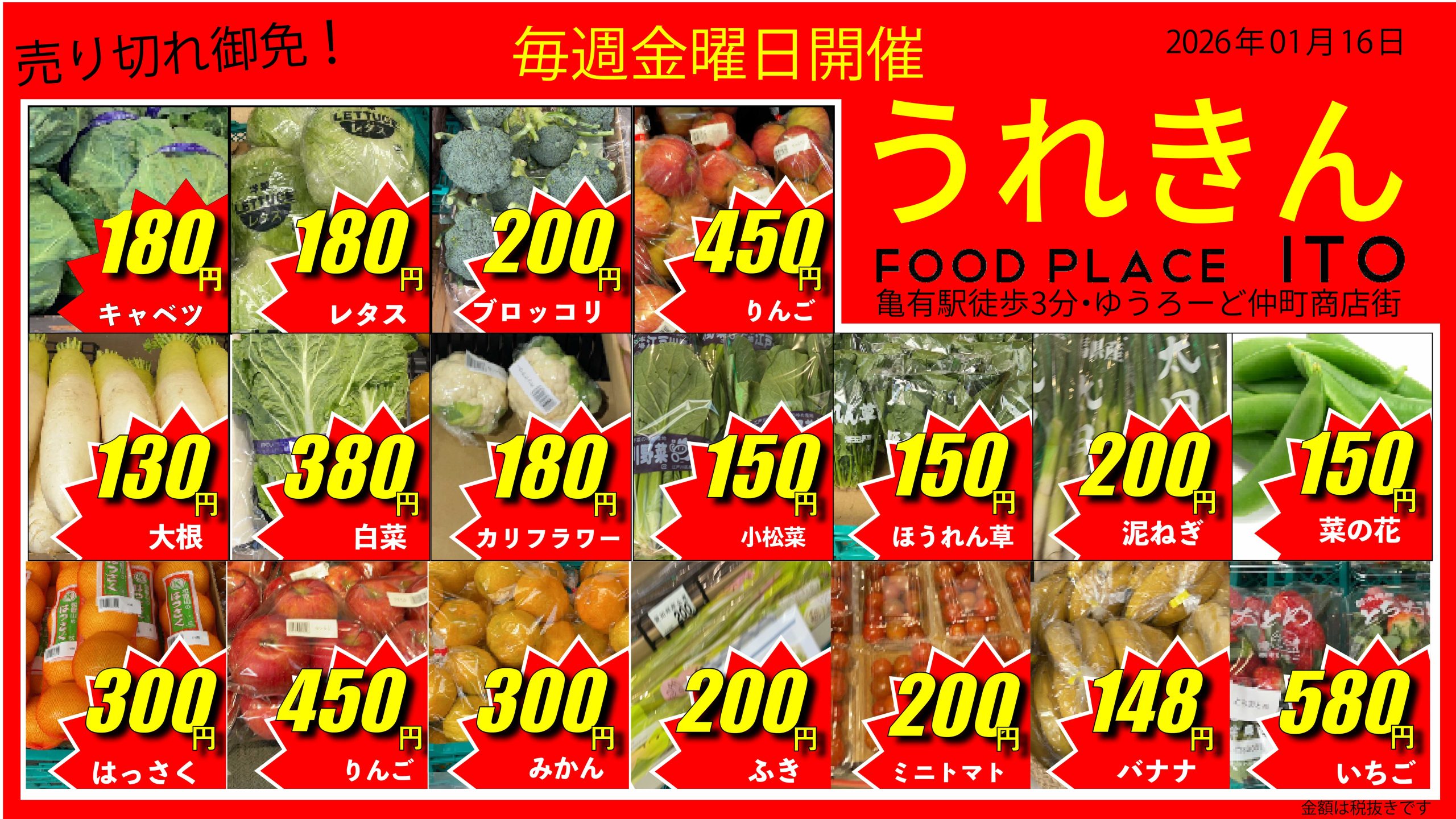 春の野菜が増えてきました「うれきん」